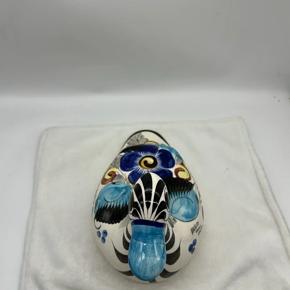 Mexican Folk Art Pottery Large Duck Signed (Mexico Tonala ErmiTanos) - Picture 7 of 7